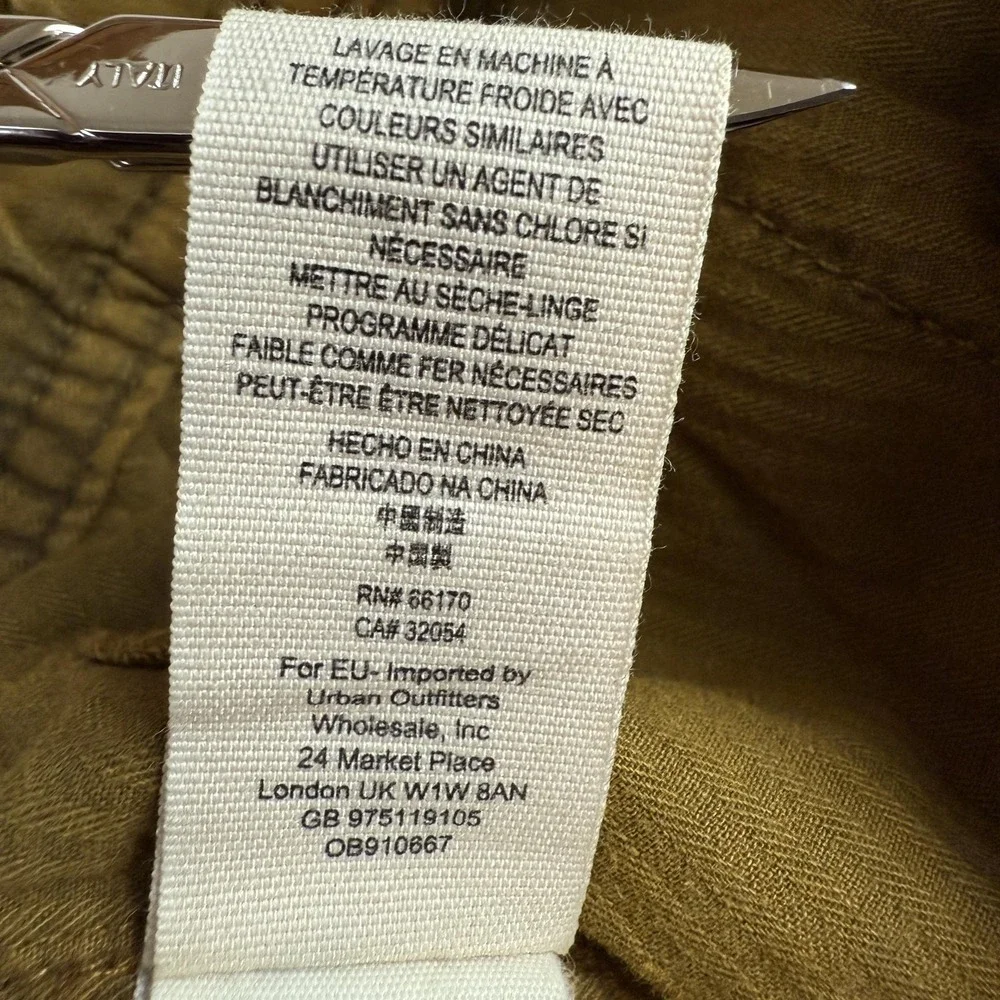 Free People Pants Womens 2 Brown Tencel Linen Pleated‎ Tapered Ankle Tie Boho